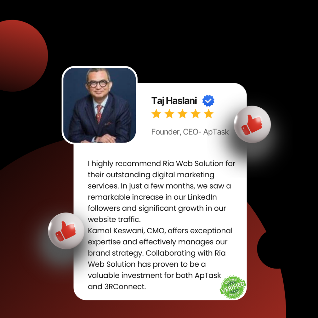 Ria web solution taj haslani